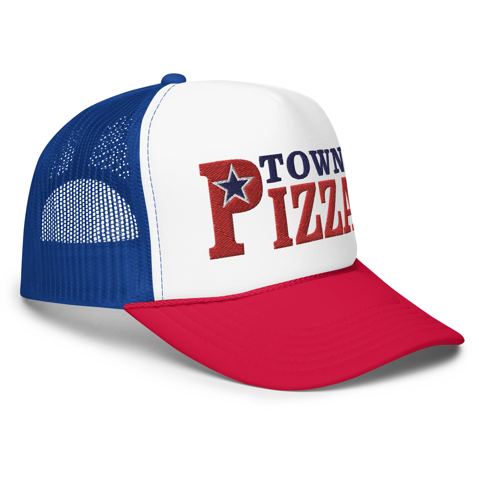 Town Pizza Foam Trucker Hat in White
