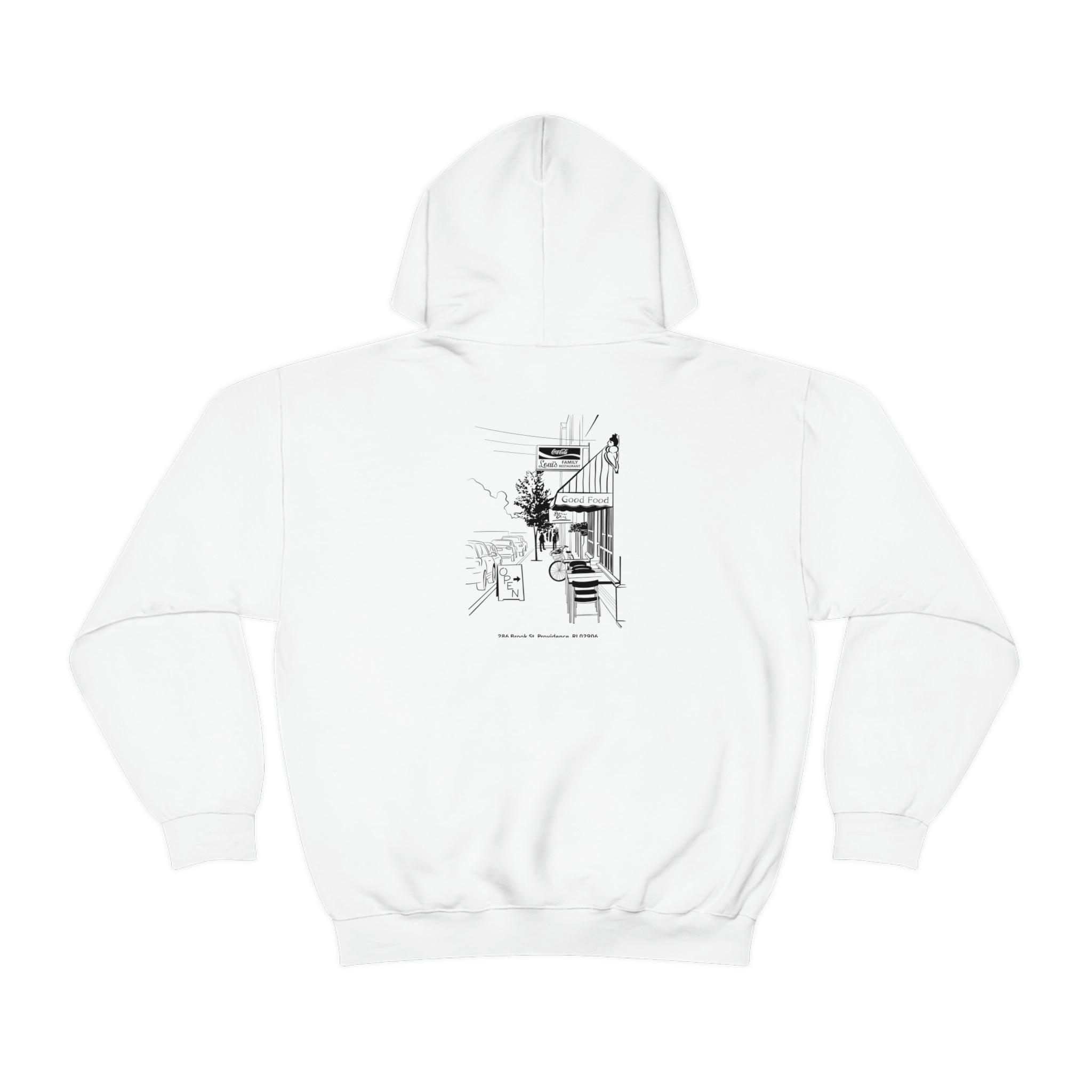 Louis Diner Hoodie in White – All Staff